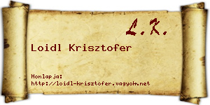 Loidl Krisztofer névjegykártya