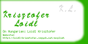 krisztofer loidl business card